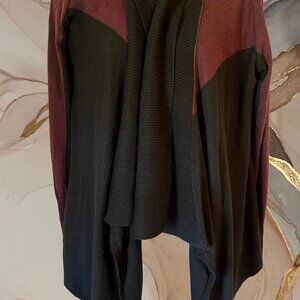 Loft Purple with Black Trim Shawl Sweater